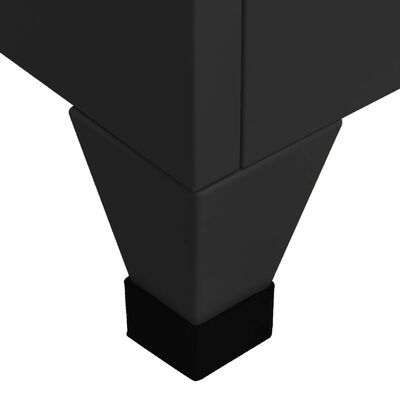 vidaXL Заключващ се шкаф, черен, 38x45x180 см, стомана