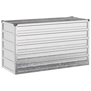 vidaXL Вдигната леха за градина Сребристо 100 x 40 x 55 cm оцинкован