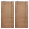 vidaXL Бамбукови ролетни щори 2 бр 100x160 см кафяви
