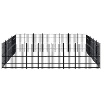 vidaXL Дворна клетка за кучета, стомана, 73,73 м²