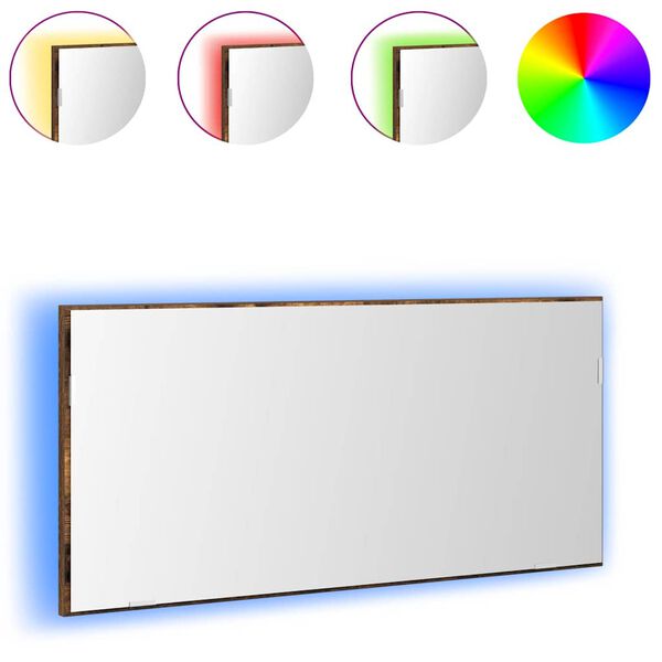 vidaXL Огледало Кафяво 80 x 37 см Стъкло и инжектирано дърво