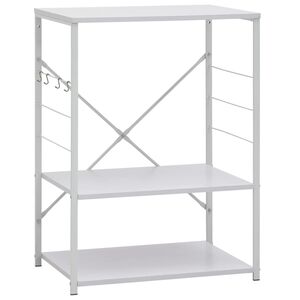 vidaXL Шкаф за микровълнова, бял, 60x39,6x79,5 см, инженерно дърво