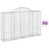 vidaXL Габионни кошници арка 6 бр 200x30x120/140см поцинковано желязо