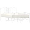 vidaXL Метална рамка за легло с горна и долна табла,&nbsp;бяла, 120x200 см