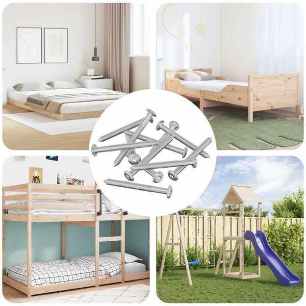 vidaXL Винтове за мебели 1600 pcs Сребрист Стомана