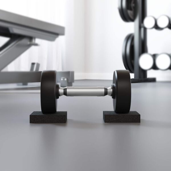 vidaXL Гумена подложка 25 pcs Черно 9 x 6 x 2 см Каучук