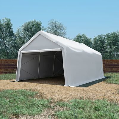 vidaXL Палатка за съхранение PVC 550 г/м² 4x6 м бяла
