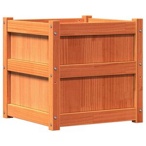 vidaXL Градински сандък, восъчнокафяв, 50x50x50 см, борово дърво масив