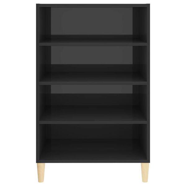 vidaXL Бюфет, сив гланц, 57x35x90 см, инженерно дърво