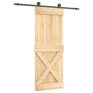 vidaXL Преплъзваща се врата 80 x 210 cm Естествено и черно