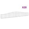 vidaXL Габионни кошници арка 20 бр 400x30x40/60 см поцинковано желязо