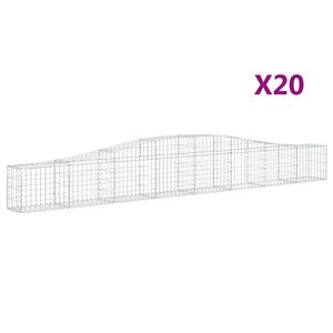 vidaXL Габионни кошници арка 20 бр 400x30x40/60 см поцинковано желязо