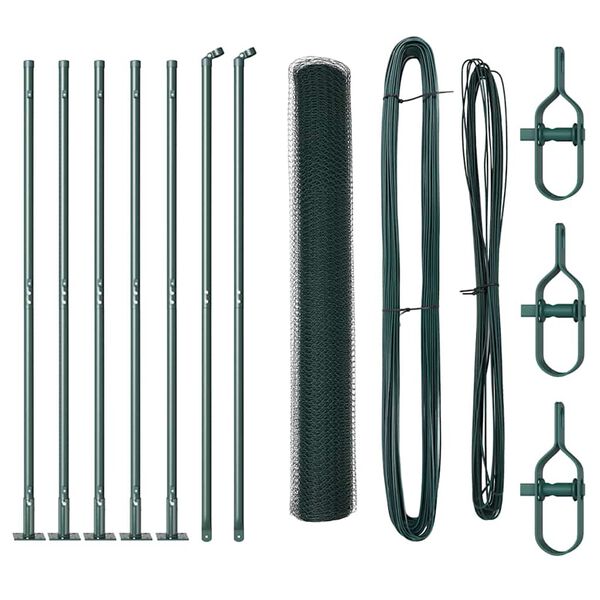 vidaXL Стълб за ограда. Зелен 10 x 0,8 м (13 мм мрежа) Стомана и PVC