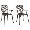 vidaXL Градински стол 2 pcs Бронзов 53 x 51 x 88,5 см Алуминий