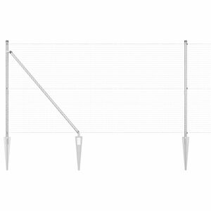 vidaXL Стълб за ограда. Сребристо