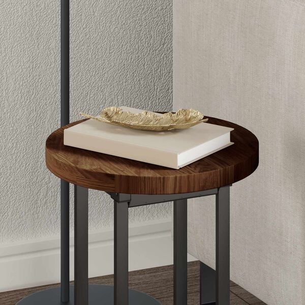 vidaXL Топ за маса Тъмен кафяв &Oslash; 30 x 2,5 cm Масивен дъб