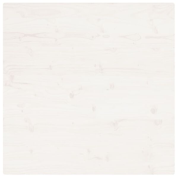 vidaXL Плот за маса, бял, 80x80x2,5 см, бор масив, квадратен