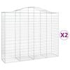 vidaXL Габионни кошници арка 2 бр 200x50x160/180 см поцинковано желязо