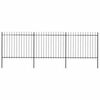 vidaXL Градинска ограда с връх тип &bdquo;копие&ldquo;, стомана, 537x150 см, черна
