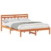 vidaXL Рамка за легло Кафяво 160 x 200 cm Солидно борово дърво