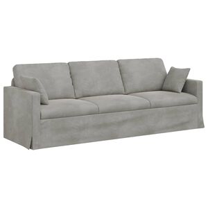 vidaXL Диван Светлосиво 228 x 78 x 80 см Кадифе