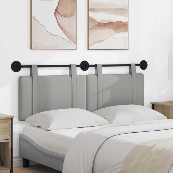 vidaXL Висяща табла Едноцветен Облачно сиво 130 x 55 x 5 см текстил