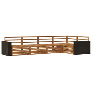 vidaXL Комплект дивани за открито 5 pcs Натурално 331 x 172,5 x 73 см