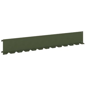 vidaXL Ограда за трева 10 бр. 102 x 15 x 4 см Стомана Маслиненозелено