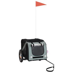 vidaXL Ремарке за колело за любимци сив и черен Оксфорд плат и желязо