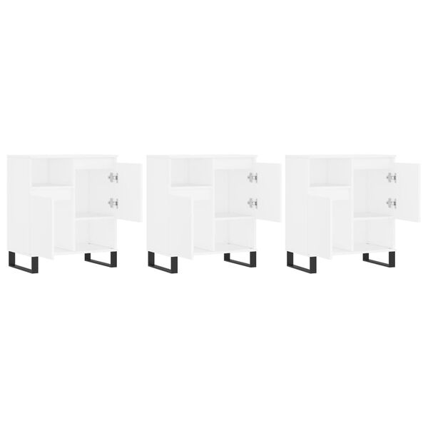 vidaXL Сайдборди, 3 бр, бели, инженерно дърво