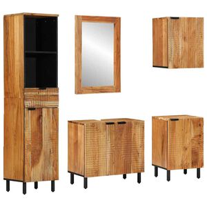 vidaXL Комплект шкафове за баня 5 бр. Натурално 38 x 33 x 160 см