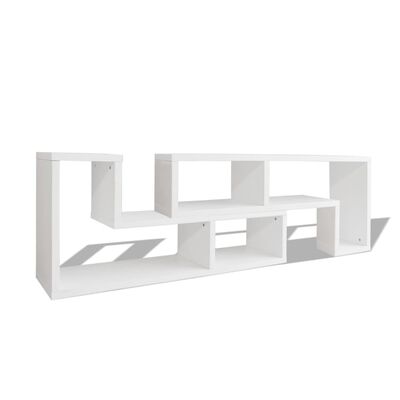 vidaXL ТВ шкаф, с L-образна форма, 2 части, бял