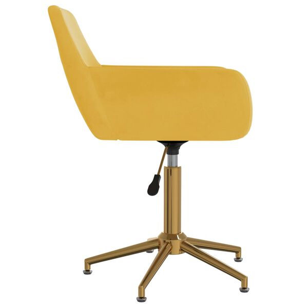 vidaXL Въртящ се трапезен стол, жълт, кадифе