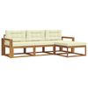 vidaXL Комплект дивани за открито 4 pcs Натурален и Крема