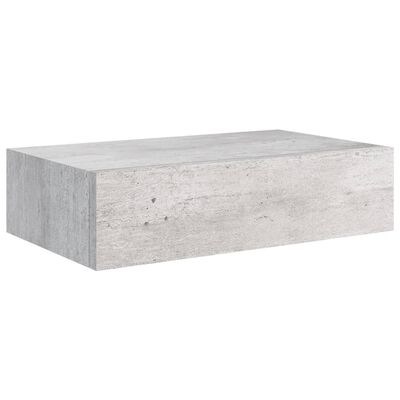 vidaXL Стенни рафтове с чекмеджета 2 бр бетонно сив 40x23,5x10 см МДФ