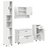 vidaXL Комплект мебели за баня 4 pcs Бяло Конструирано дърво и метал.