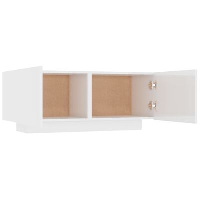 vidaXL Нощно шкафче, бял гланц, 100x35x40 см, ПДЧ