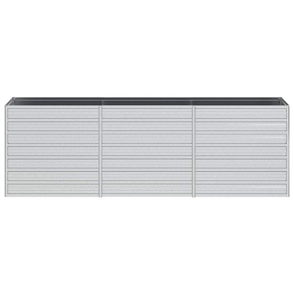 vidaXL Повдигната градинска леха, 240x40x77 см, стомана, сребриста