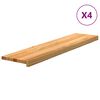 vidaXL Стълбищни стъпала, 4 бр, светлокафяви, 110x25x2 см, дъб масив