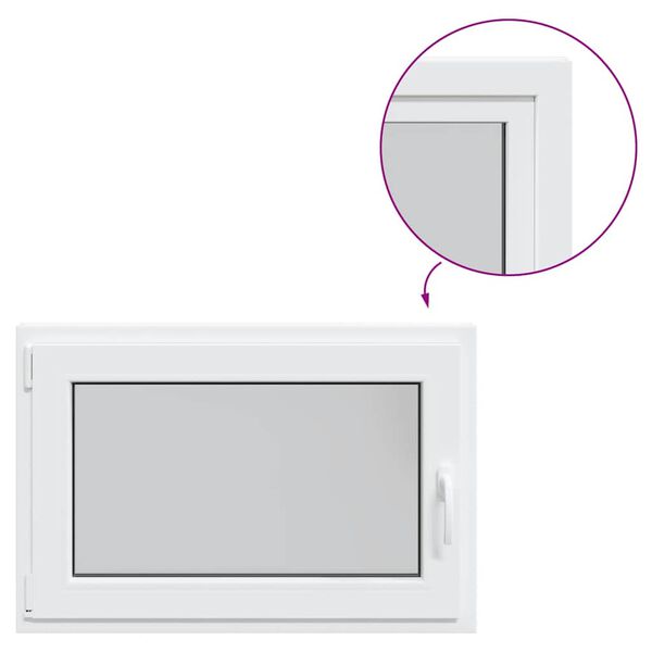 vidaXL Прозорец за мазе "RISOR" 90x70 см, накланящ се и завъртащ се, DIN ляв, бял