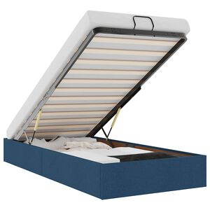 vidaXL Османска рамка за легло без матрак, синя, 90x190 см, плат