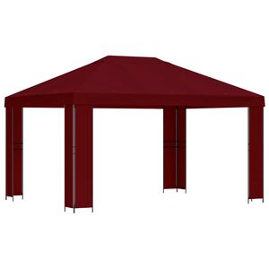 vidaXL Шатра 4 &times; 3 m Бургундско червен Полиестер и стомана 190 gsm