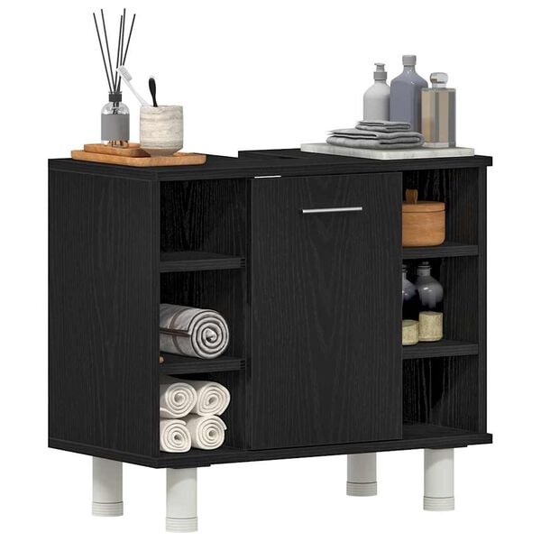vidaXL Шкаф за баня с рафт Черния дъб 60 x 32 x 54 см Инженерно дърво