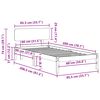 vidaXL Рамка за легло с таблото Бяло 80 x 200 cm Солидно борово дърво