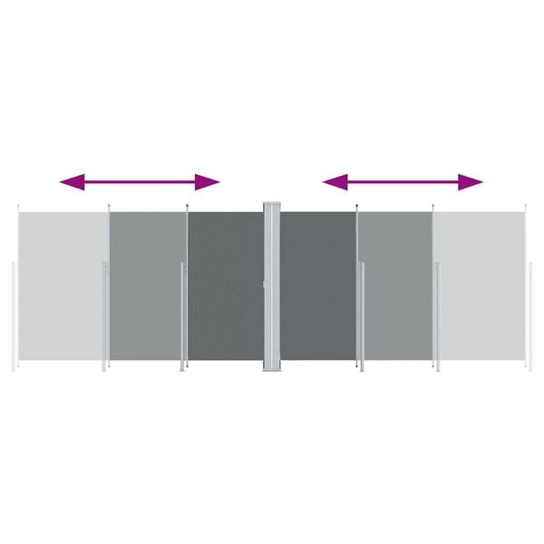 vidaXL Прибираща се странична тента, антрацит, 200х600 см