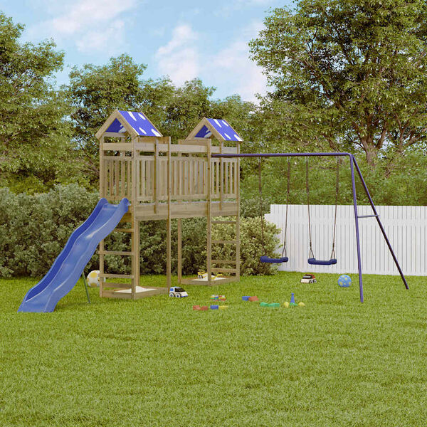 vidaXL Комбинирано детско съоръжение за игра, импрегниран бор