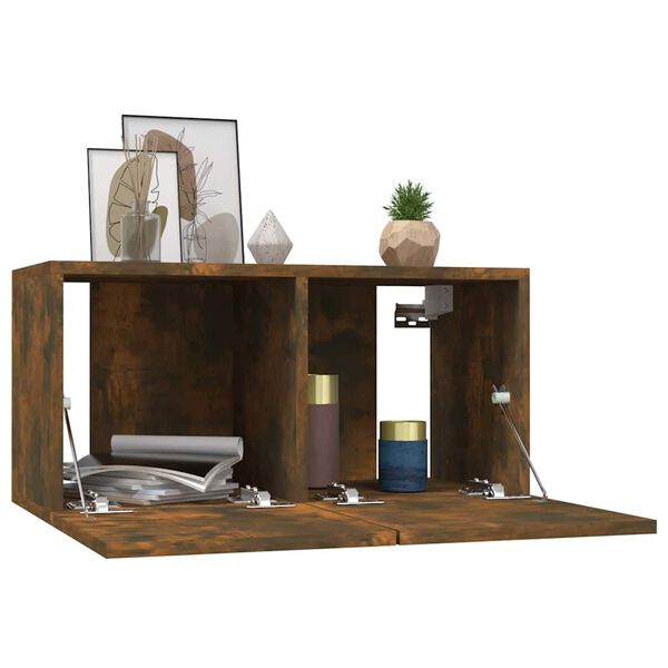 vidaXL Окачени ТB шкафове, 2 бр, опушен дъб, 60x30x30 см