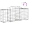 vidaXL Габионни кошници арка 25 бр 200x50x80/100 см поцинковано желязо