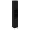 vidaXL Комплект мебели за баня с рафт 4 pcs Черно 30 x 30 x 179,5 см