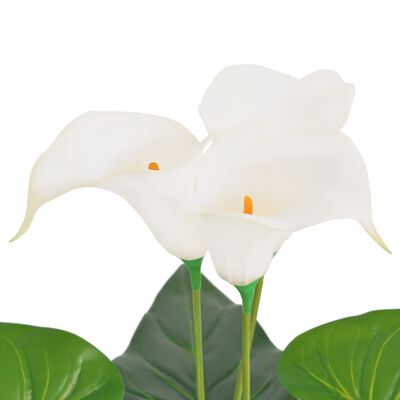 vidaXL Изкуствено растение кала със саксия, 45 см, бяло